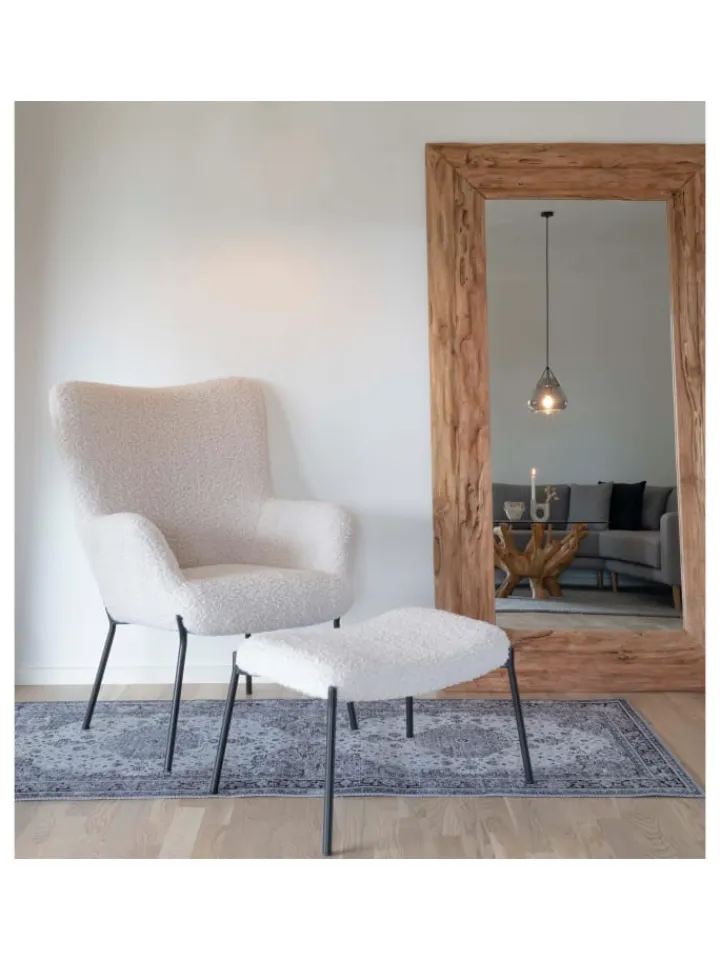 ebuy24 Lammfelle & Co<Hocker Glasgow Weiß 61 x 41 cm