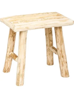 WellHome Sitzmöbel<Hocker in Beige - (B)34,5 x (H)31 x (T)23 cm