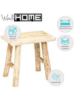WellHome Sitzmöbel<Hocker in Beige - (B)34,5 x (H)31 x (T)23 cm