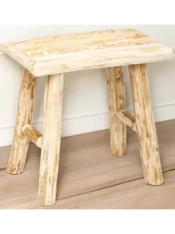 WellHome Sitzmöbel<Hocker in Beige - (B)34,5 x (H)31 x (T)23 cm