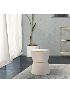 Mauro Ferretti Sitzmöbel<Hocker in Creme - (H)52 x Ø 43 cm