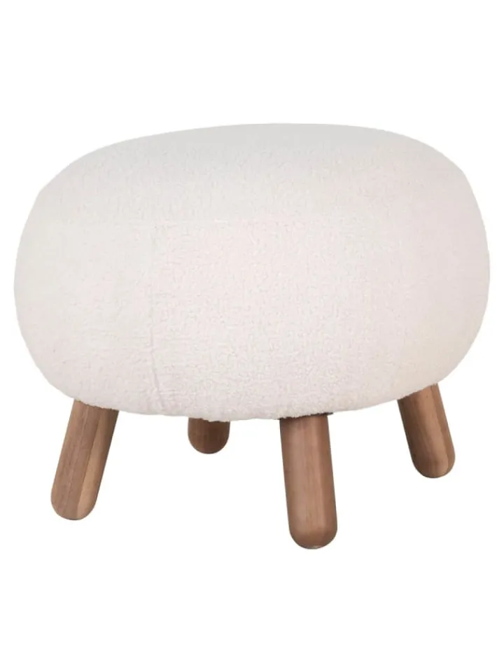 ebuy24 Lammfelle & Co<Hocker Savona Weiß 60 x 50 cm