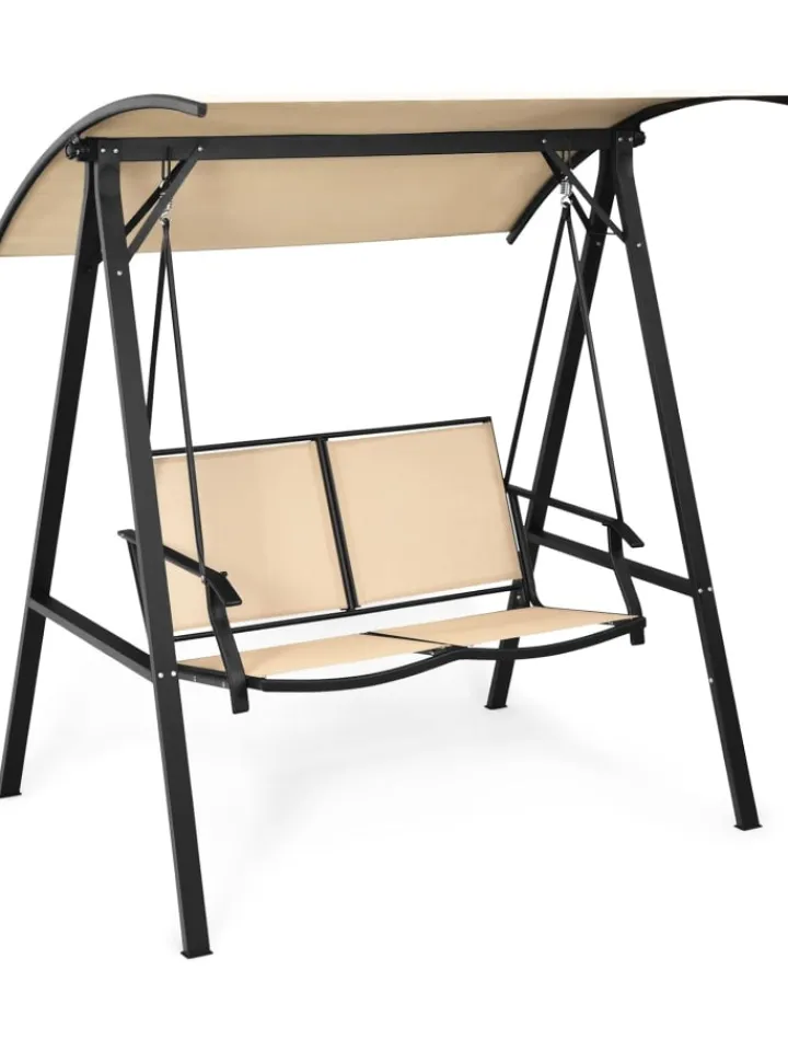 COSTWAY Gartenmöbel<Hollywoodschaukel 2-Sitzer in Beige
