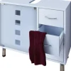 VCM Badezimmermöbel|Badmöbel<Holz Badmöbel Badunterschrank Darola Schublade in Weiß