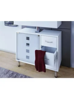 VCM Badezimmermöbel|Badmöbel<Holz Badmöbel Badunterschrank Darola Schublade in Weiß