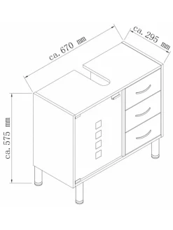 VCM Badezimmermöbel|Badmöbel<Holz Badmöbel Badunterschrank Darola Schublade in Weiß