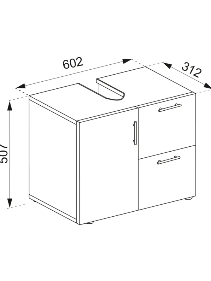 VCM Badezimmermöbel<Holz Badmöbel Badunterschrank Flandu Schublade in Weiß / Honig-Eiche