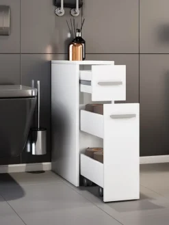 VCM Badezimmermöbel|Badmöbel<Holz Badmöbel Nischenschrank Raumteiler Bad Zalo in Weiß