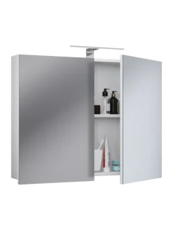 VCM Badezimmermöbel<Holz Badmöbel Spiegelschrank Spiegel Badinos 60 cm in Weiß