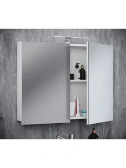 VCM Badezimmermöbel<Holz Badmöbel Spiegelschrank Spiegel Badinos 60 cm in Weiß