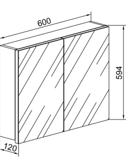 VCM Badezimmermöbel<Holz Badmöbel Spiegelschrank Spiegel Badinos 60 cm in Weiß