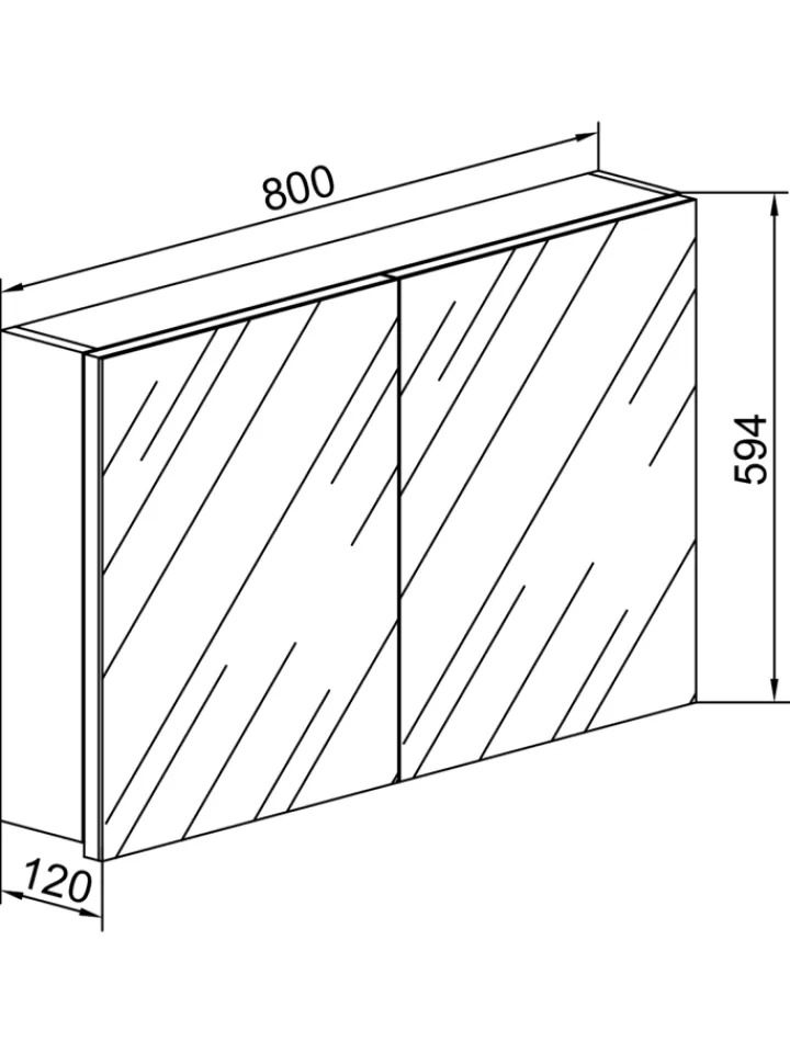 VCM Badmöbel|Badezimmermöbel<Holz Badmöbel Spiegelschrank Spiegel Badinos 80 cm in Honig-Eiche