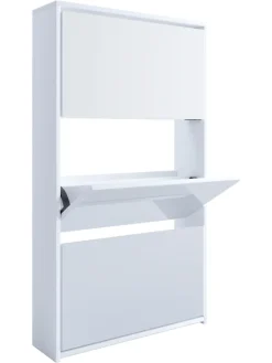 VCM Garderoben<Holz Schuhschrank Schuhkipper Spiegel Stido XL in Weiß