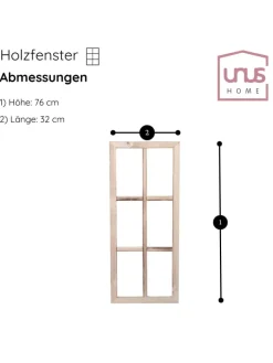 UNUS Gartendekoration<Holzfenster Dekoration Altholz in Grau
