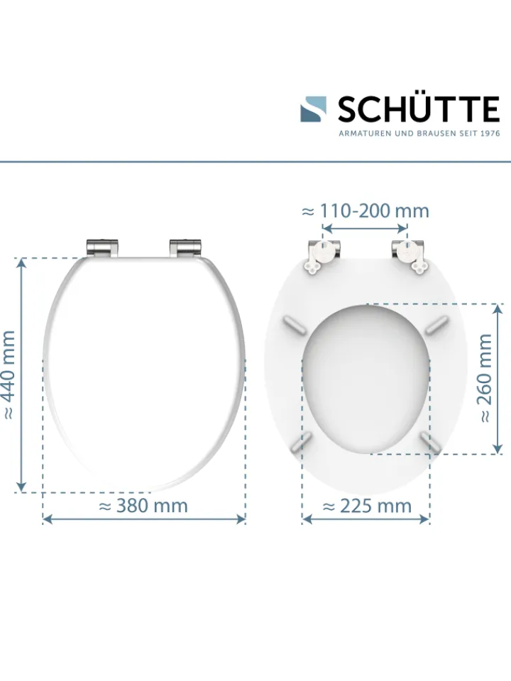 Franz Joseph Schütte Badaccessoires<Holzkern WC-Sitz WHITE, mit Absenkautomatik