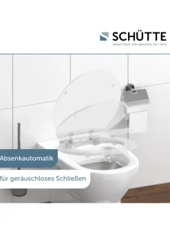 Franz Joseph Schütte Badaccessoires<Holzkern WC-Sitz WHITE, mit Absenkautomatik