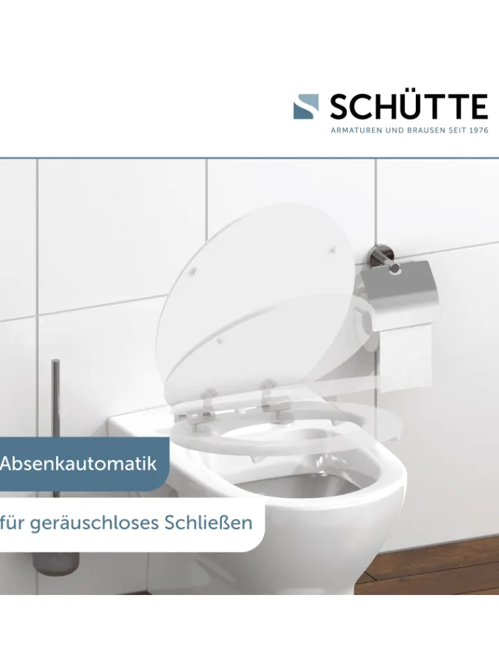 Franz Joseph Schütte Badaccessoires<Holzkern WC-Sitz WHITE, mit Absenkautomatik