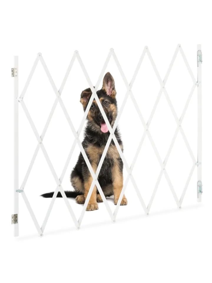 relaxdays Hunde<Hundeabsperrgitter in Weiß - (B)130 x (H)87,5 cm