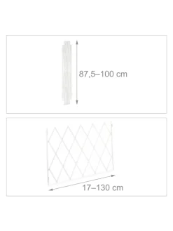 relaxdays Hunde<Hundeabsperrgitter in Weiß - (B)130 x (H)87,5 cm