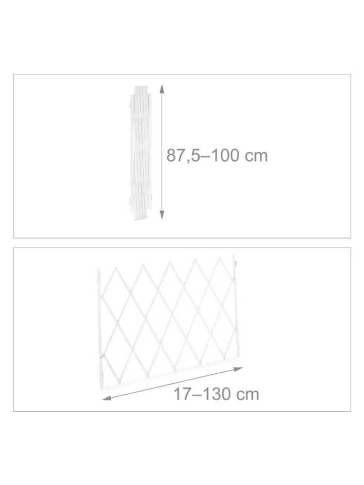 relaxdays Hunde<Hundeabsperrgitter in Weiß - (B)130 x (H)87,5 cm