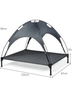 COSTWAY Hunde<Hundebett mit Baldachin XL in Grau
