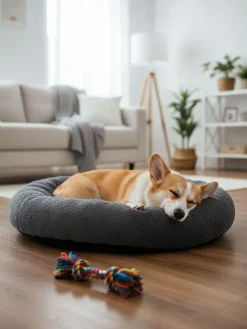 Paws&Whiskers Hunde<Hundebett "Pugalo" in Anthrazit