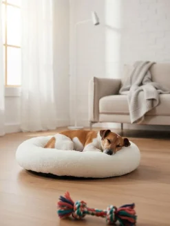 Paws&Whiskers Hunde<Hundebett "Pugalo" in Creme