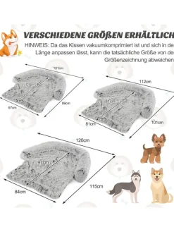 COSTWAY Hunde<Hundebett 101x89x16cm in Grau