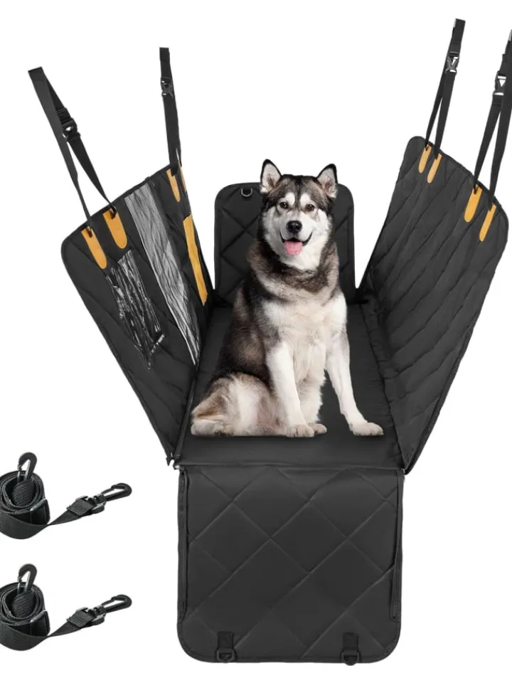 COSTWAY Hunde<Hundedecke Auto Rückbank in Schwarz