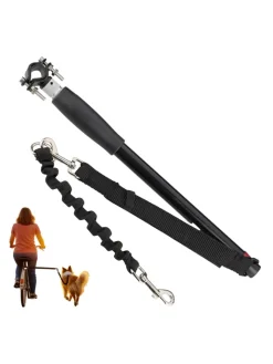 relaxdays Hunde<Hunde-Fahrradleine in Schwarz