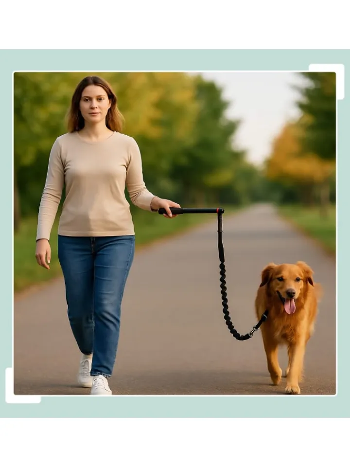 relaxdays Hunde<Hunde-Fahrradleine in Schwarz