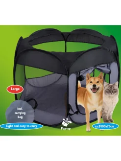 Edco Hunde<Hundegehege in Grau - (H)75 x Ø 100 cm