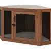 COSTWAY Hunde<Hundehütte Eckdesign 114x60x68cm in Braun