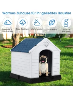COSTWAY Hunde<Hundehütten M in Weiß