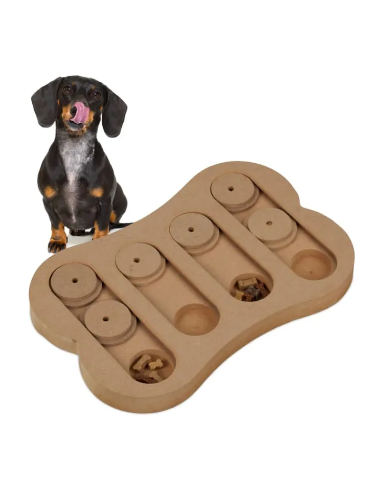 relaxdays Hunde<Hunde-Intelligenzspielzeug in Natur