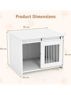 COSTWAY Hunde<Hundekäfig 80 x 60 x 60 cm in Weiß