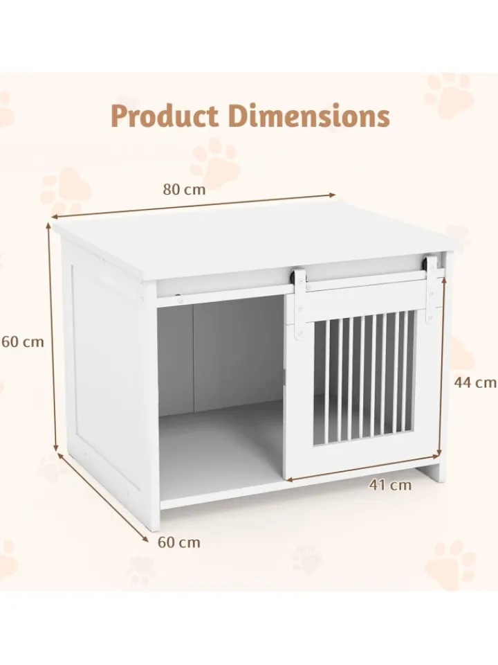 COSTWAY Hunde<Hundekäfig 80 x 60 x 60 cm in Weiß