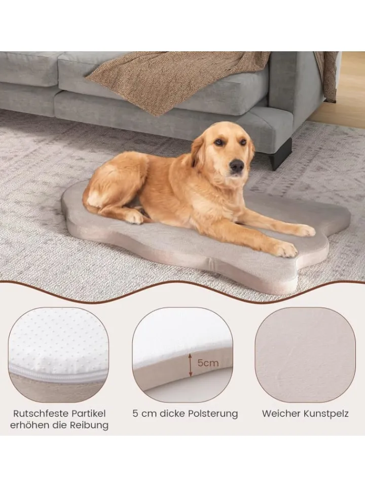 COSTWAY Hunde<Hundekissen waschbar in Beige