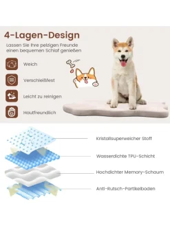 COSTWAY Hunde<Hundekissen waschbar in Beige