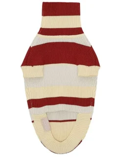 VOV & VUF Hunde<Hundepullover in Bordeaux/ Beige