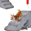 COSTWAY Hunde<Hundetreppe 5+3 Stufen in Grau