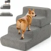 COSTWAY Hunde<Hundetreppe 4 Stufen in Grau