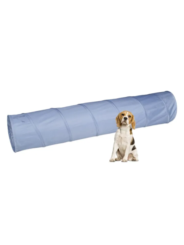 relaxdays Hunde<Hundetunnel in Grau - (B)200 x Ø 40 cm