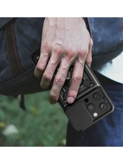 COFI 1453 Smartphones & Zubehör<Hybrid Armor Camshield Bumper Handyhülle Hülle mit Ring kompatibel mit in Blau