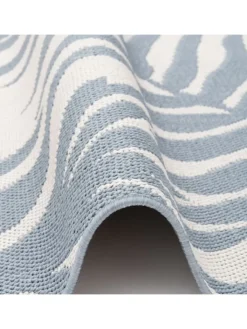 Pergamon Outdoorteppiche<In & Outdoor Teppich Flachgewebe Marbella Blätter in Blau