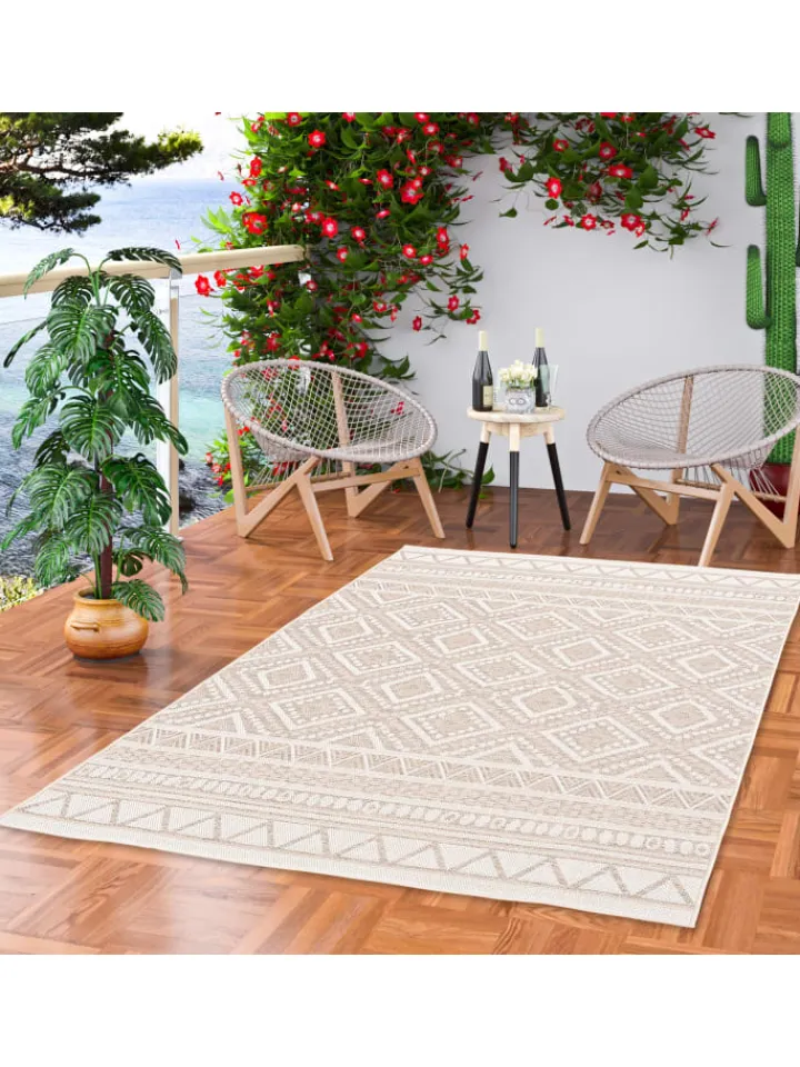 Pergamon Outdoorteppiche<In & Outdoor Teppich Flachgewebe Ottawa Ethno in Beige