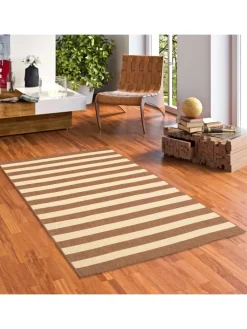 Pergamon Outdoorteppiche<In & Outdoor Teppich Flachgewebe Valencia Streifen in Beige