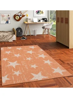 Pergamon Outdoorteppiche<In & Outdoor Teppich Flachgewebe Marbella Sterne in Orange
