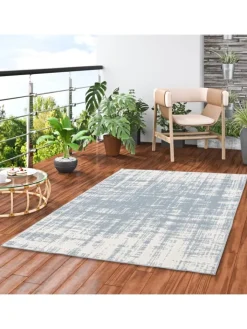 Pergamon Outdoorteppiche<In & Outdoor Teppich Marbella Vintage Verlauf in Blau