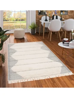 Pergamon Outdoorteppiche<In & Outdoor Teppich Shaggy Sylt Trend in Grijs